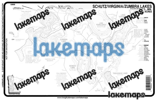 Carver County, MN - ZUMBRA /  Schutz / Virginia - Lakemap - 10909