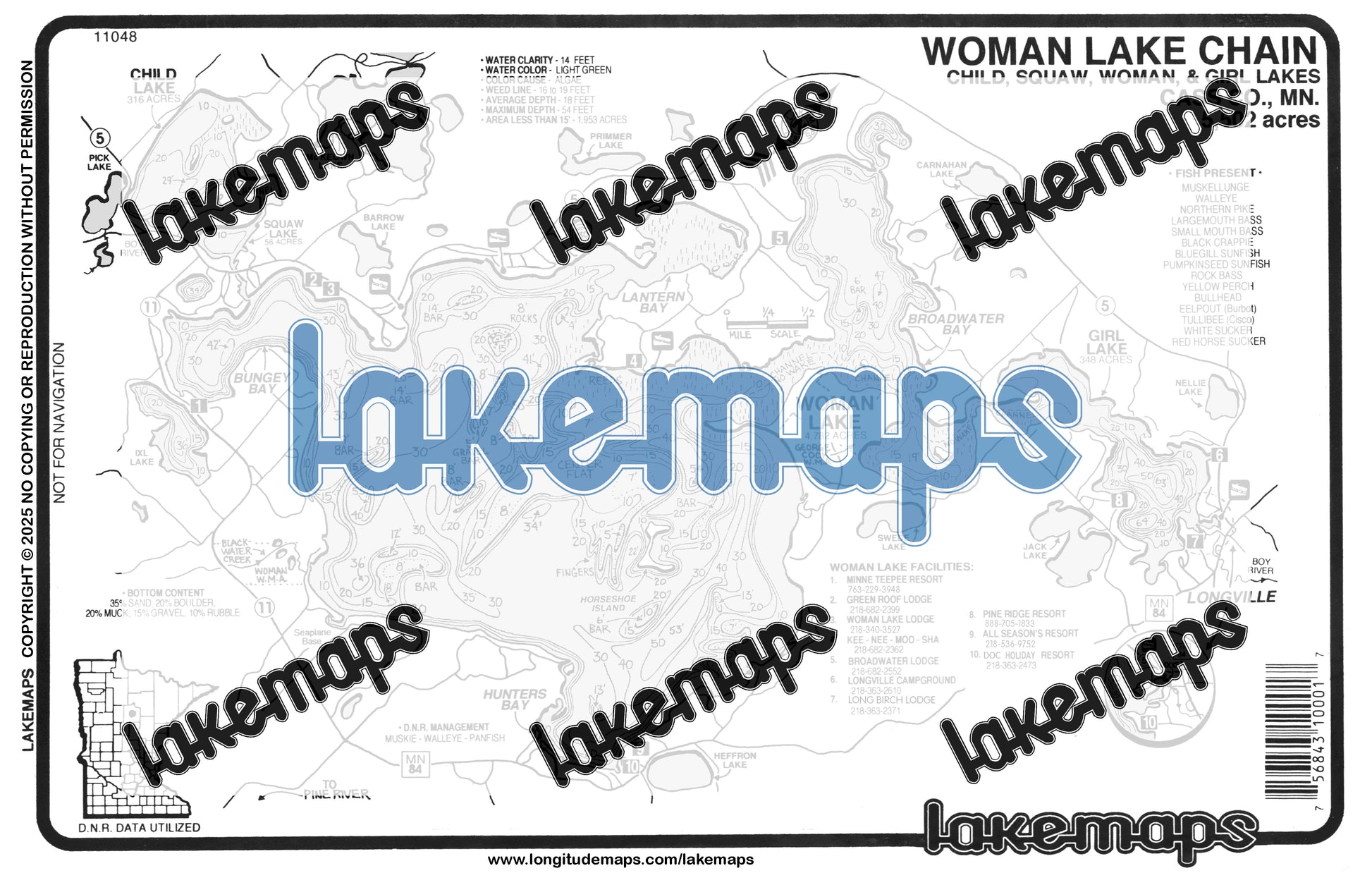 Cass County, MN - WOMAN / Girl - Lakemap - 11048