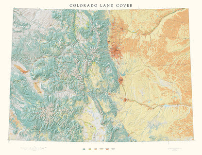 Colorado Land Cover Fine Art Print Map