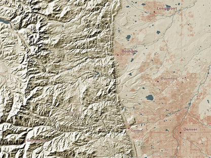 Colorado Landforms and Rivers Fine Art Print Map