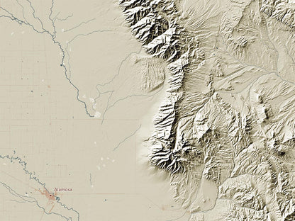 Colorado Landforms and Rivers Fine Art Print Map
