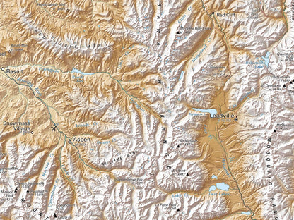 Colorado Map Elevation Tints Fine Art Print Map
