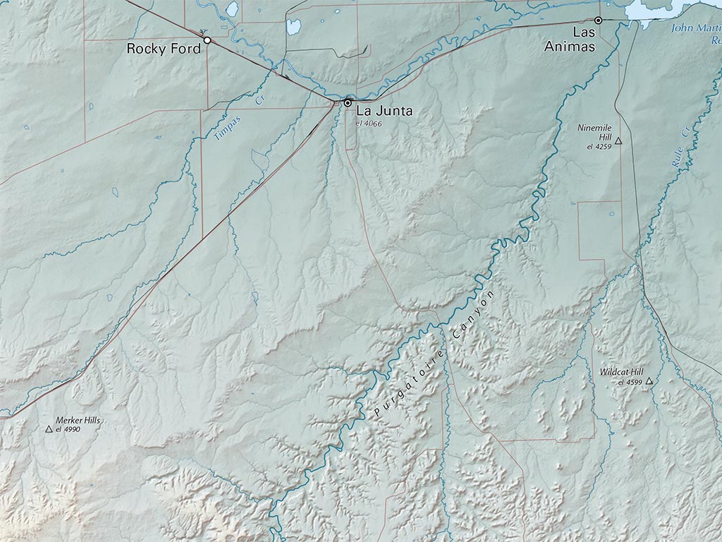 Colorado Map Elevation Tints Fine Art Print Map