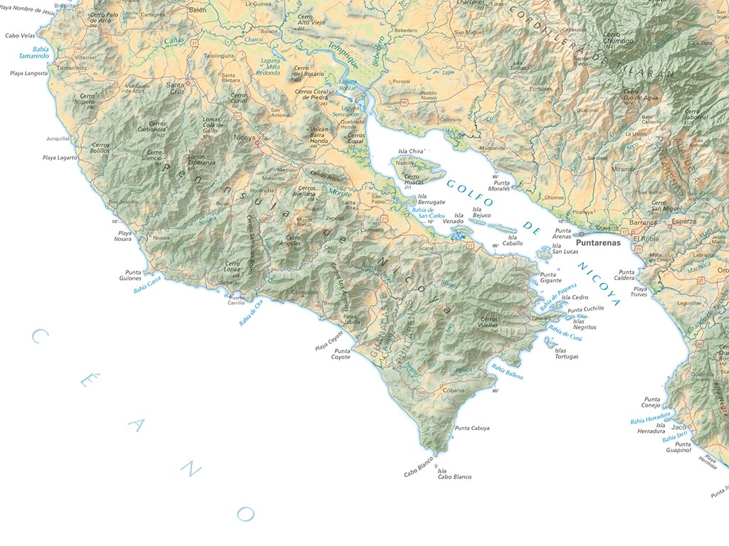 Costa Rica Land Cover Fine Art Print Map
