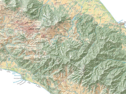 Costa Rica Land Cover Fine Art Print Map