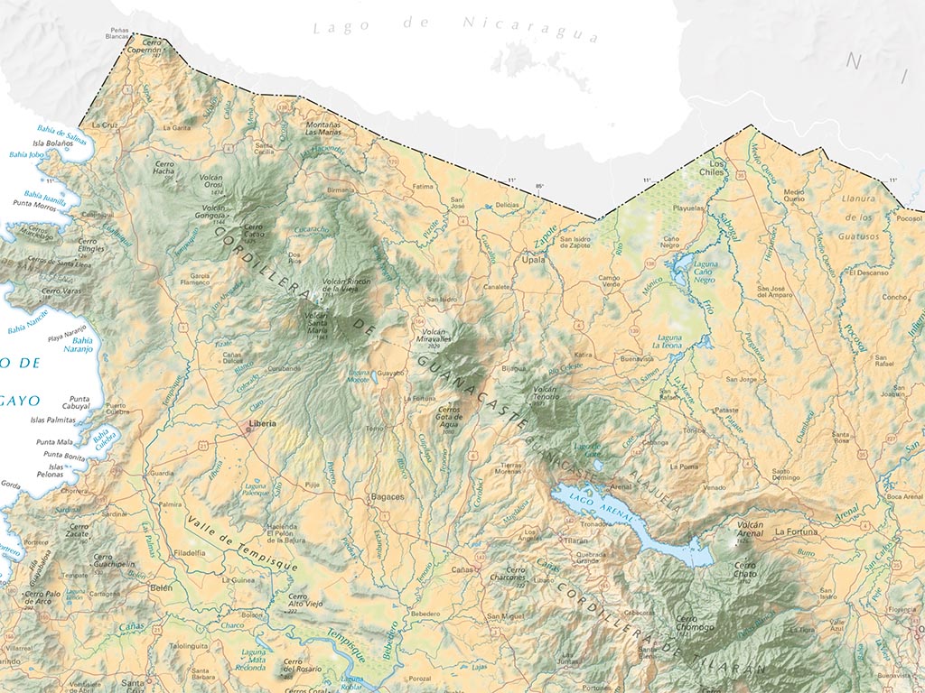 Costa Rica Land Cover Fine Art Print Map