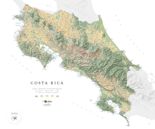 Costa Rica Land Cover Fine Art Print Map