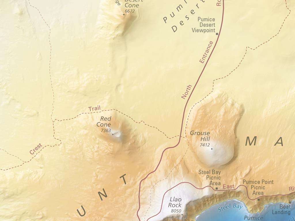 Crater Lake National Park Elevation Tints Fine Art Print Map