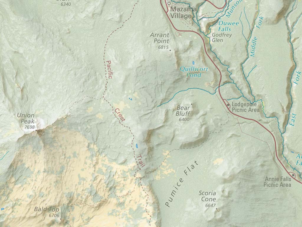 Crater Lake National Park Landscape Fine Art Print Map