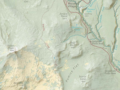 Crater Lake National Park Landscape Fine Art Print Map