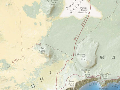 Crater Lake National Park Landscape Fine Art Print Map