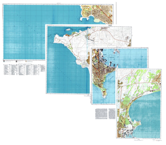 Dakar (Senegal) 4-Sheet Map Set - Soviet Military City Plans