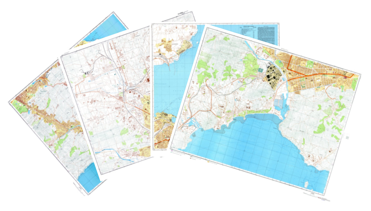 Dalian (China) 4-Sheet Map Set - Soviet Military City Plans – Longitude ...