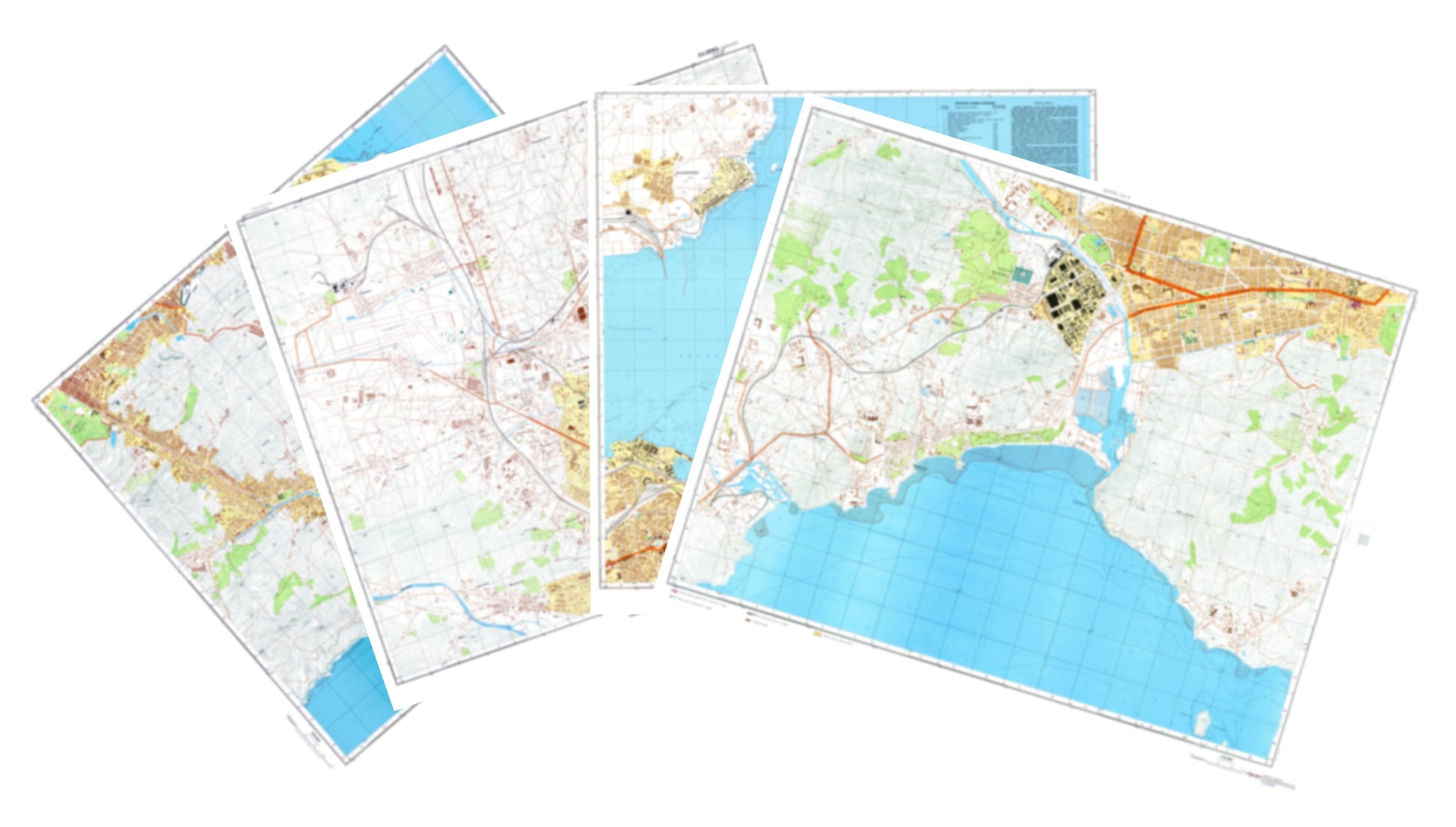 Dalian (China) 4-Sheet Map Set - Soviet Military City Plans