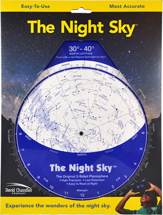 The Night Sky Planisphere 30°-40°N (Large Plastic)