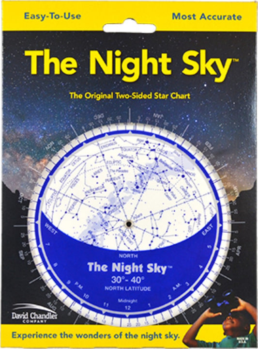 The Night Sky Planisphere 30°-40°N (Small Plastic)