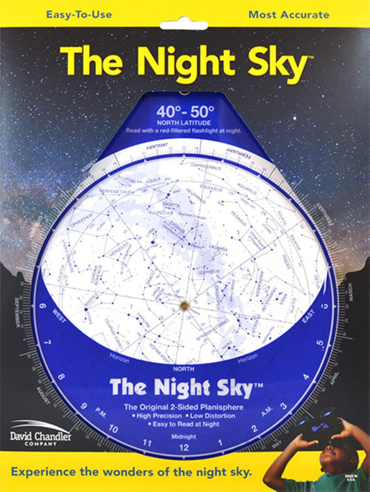 The Night Sky Planisphere 40°-50°N (Large Plastic)