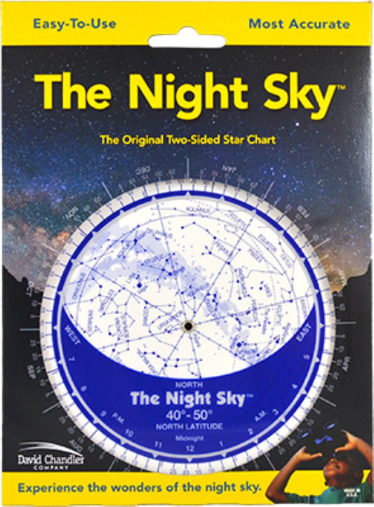 The Night Sky Planisphere 40°-50°N (Small Plastic)