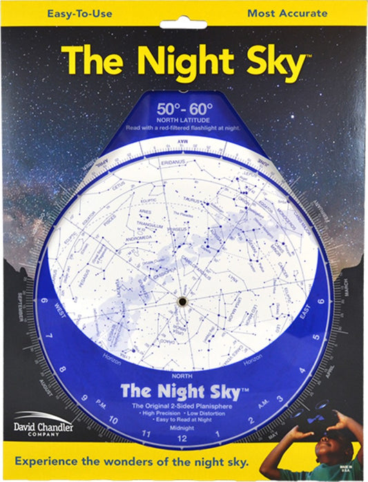 The Night Sky Planisphere 50°-60°N (Large Plastic)