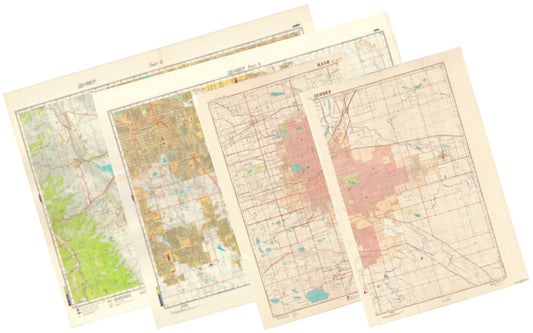 Denver, CO (USA) 4-Sheet Map Set - Soviet Military City Plans