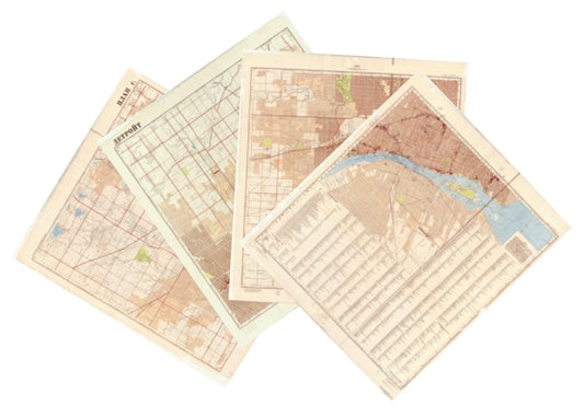Detroit, MI (USA) 4-Sheet Map Set - Soviet Military City Plans