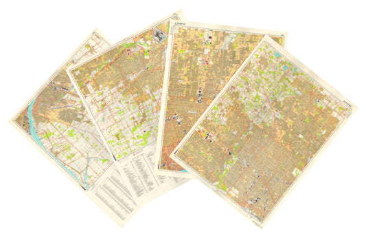 Detroit, MI, Windsor, ON (USA, Canada) 4-Sheet Map Set - Soviet Military City Plans
