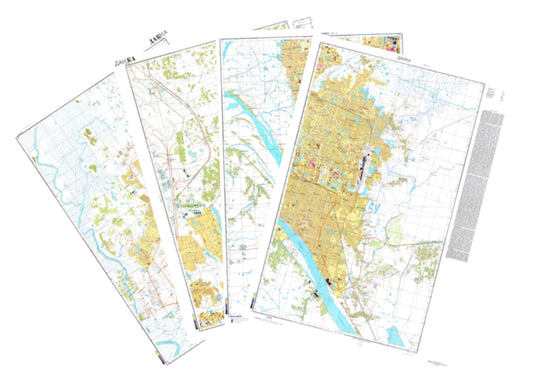 Dhaka (Bangladesh) 4-Sheet Map Set - Soviet Military City Plans