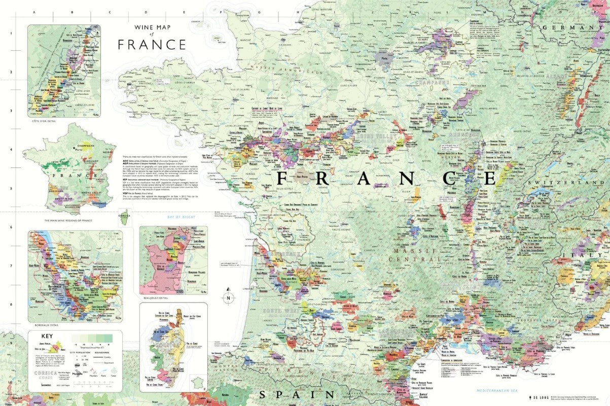 Wine Map of France - Poster