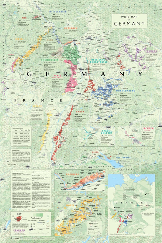 Wine Regions of Germany map, large