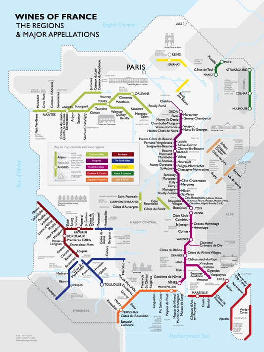 Metro Wine Map of France