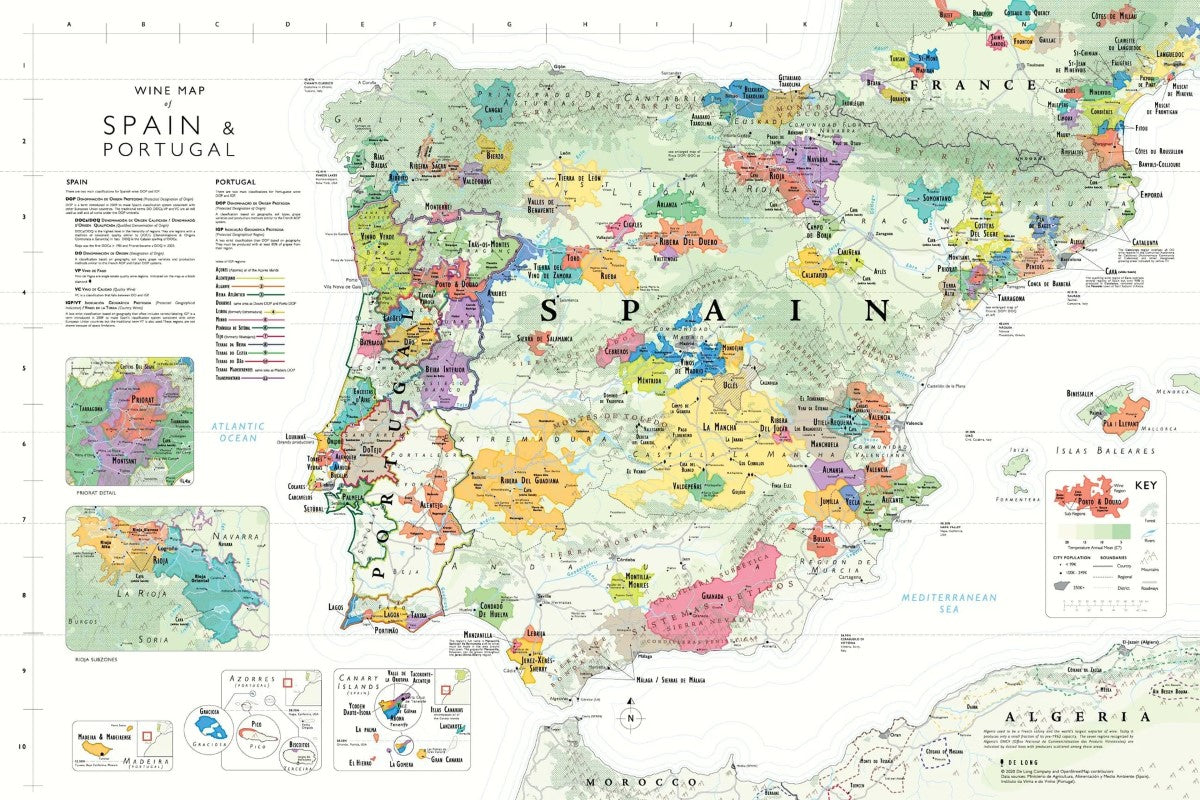 Wine Map of Spain & Portugal