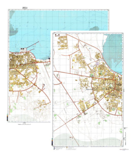 Doha (Qatar) 2-Sheet Set - Soviet Military City Plans