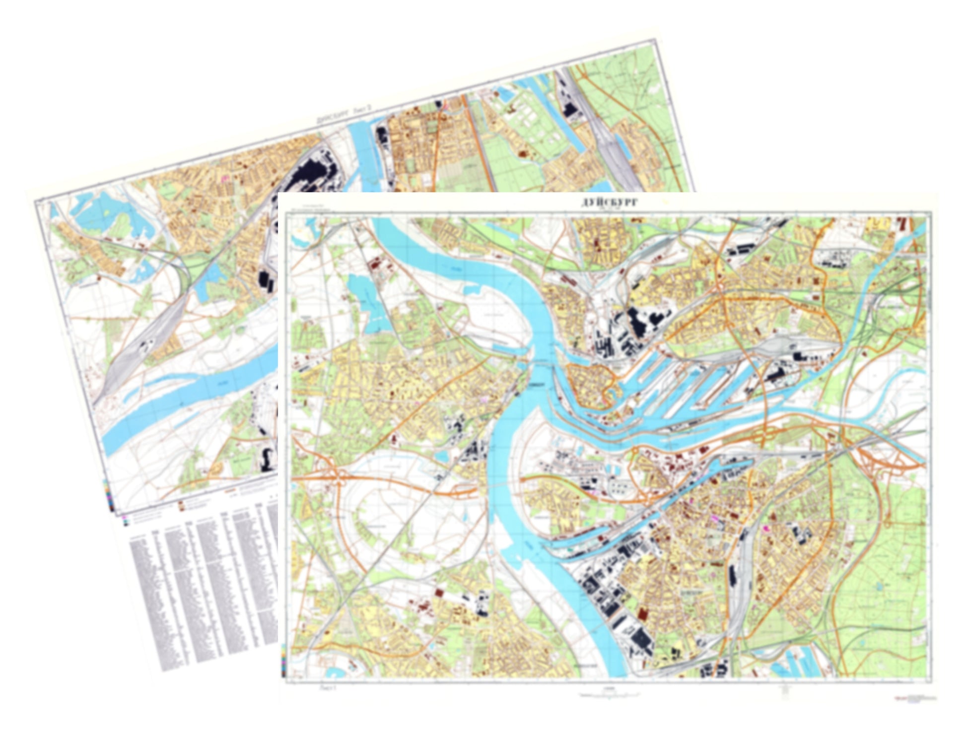 Duisburg (Germany) 2-Sheet Set - Soviet Military City Plans
