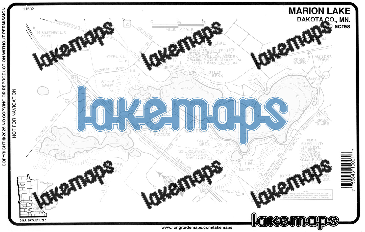 Dakota County, MN - MARION - Lakemap - 11502