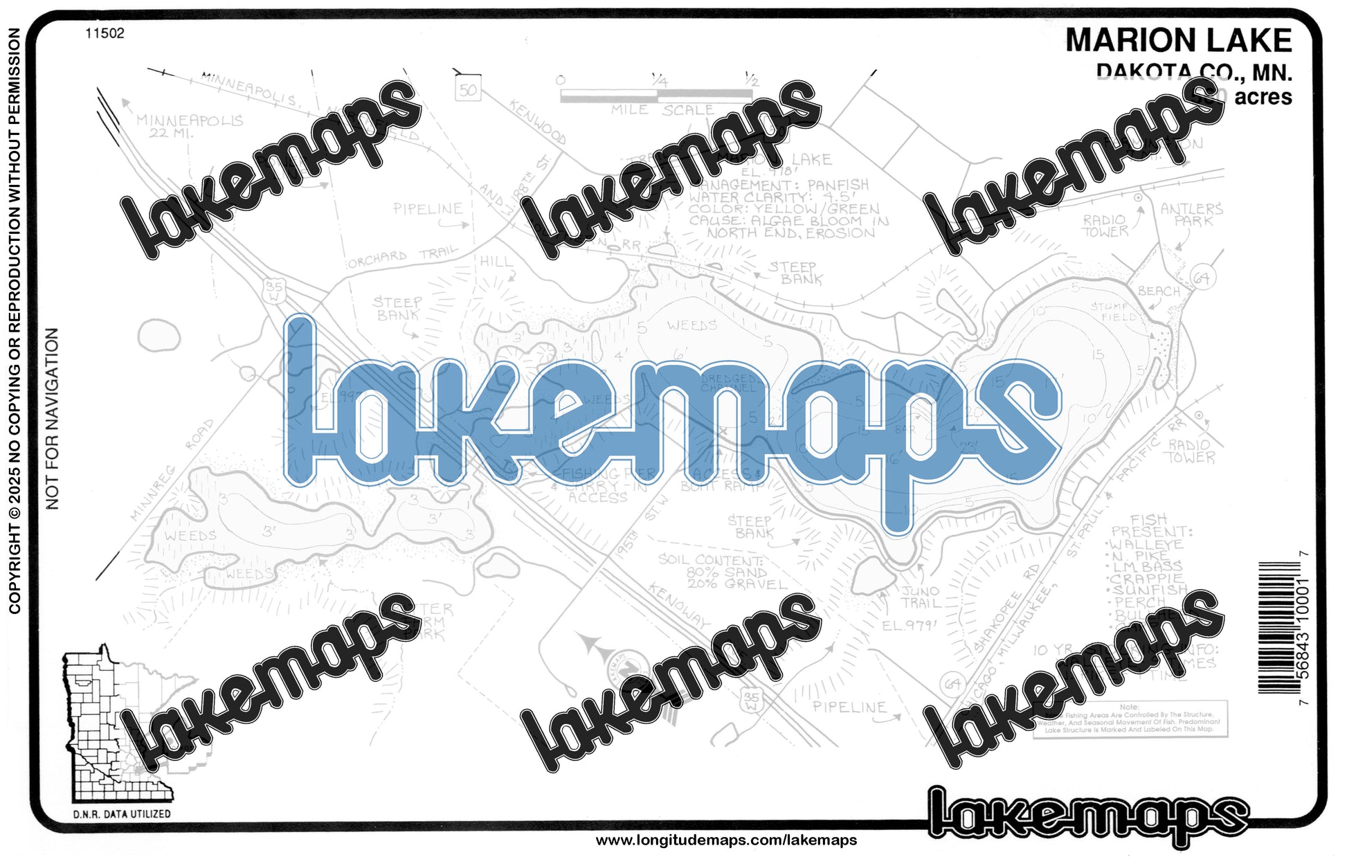 Dakota County, MN - MARION - Lakemap - 11502