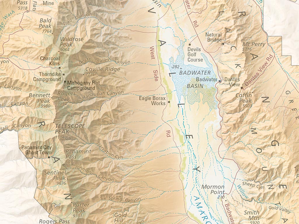 Death Valley National Park Landscape Fine Art Print Map