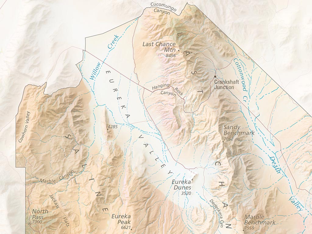 Death Valley National Park Landscape Fine Art Print Map