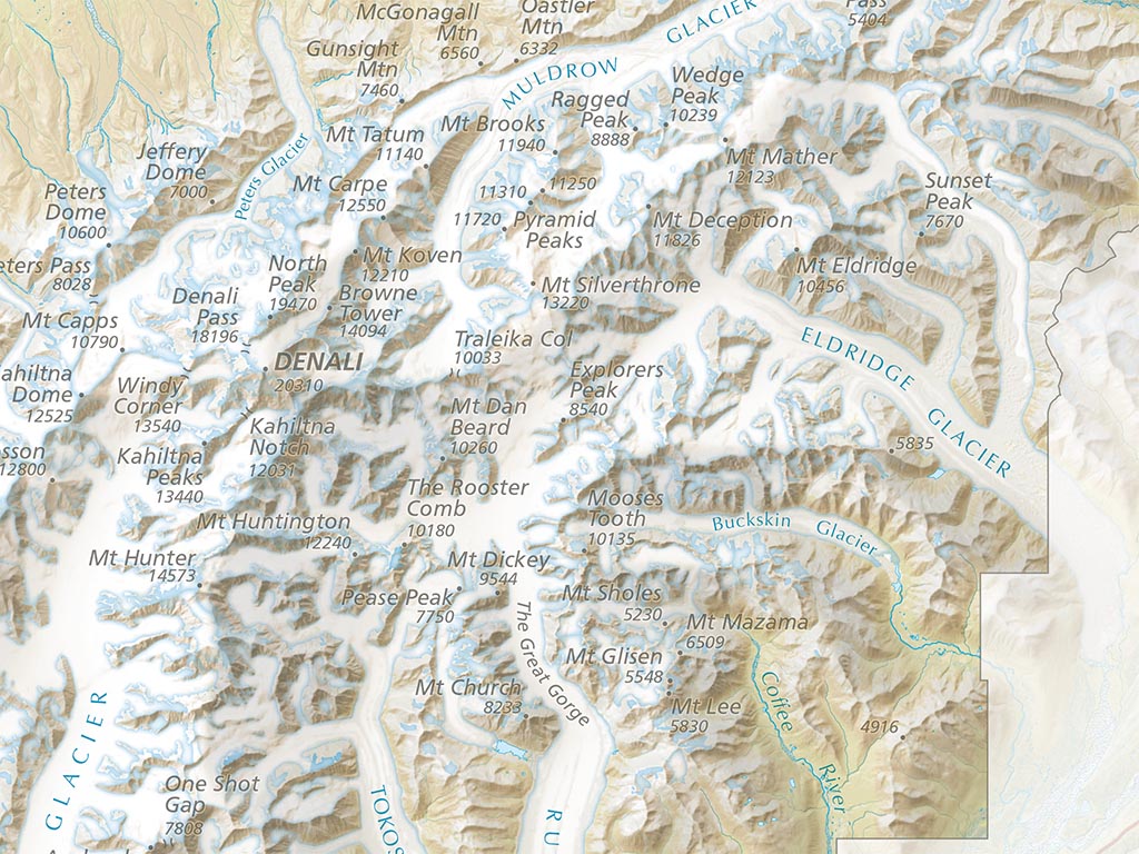 Denali National Park & Preserve Landscape Fine Art Print Map