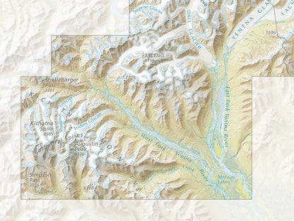 Denali National Park & Preserve Landscape Fine Art Print Map