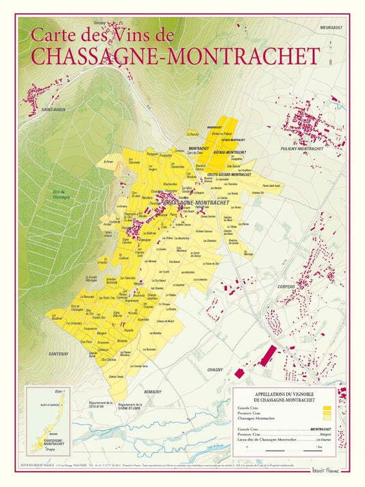 Chassagne-Montrachet wine poster