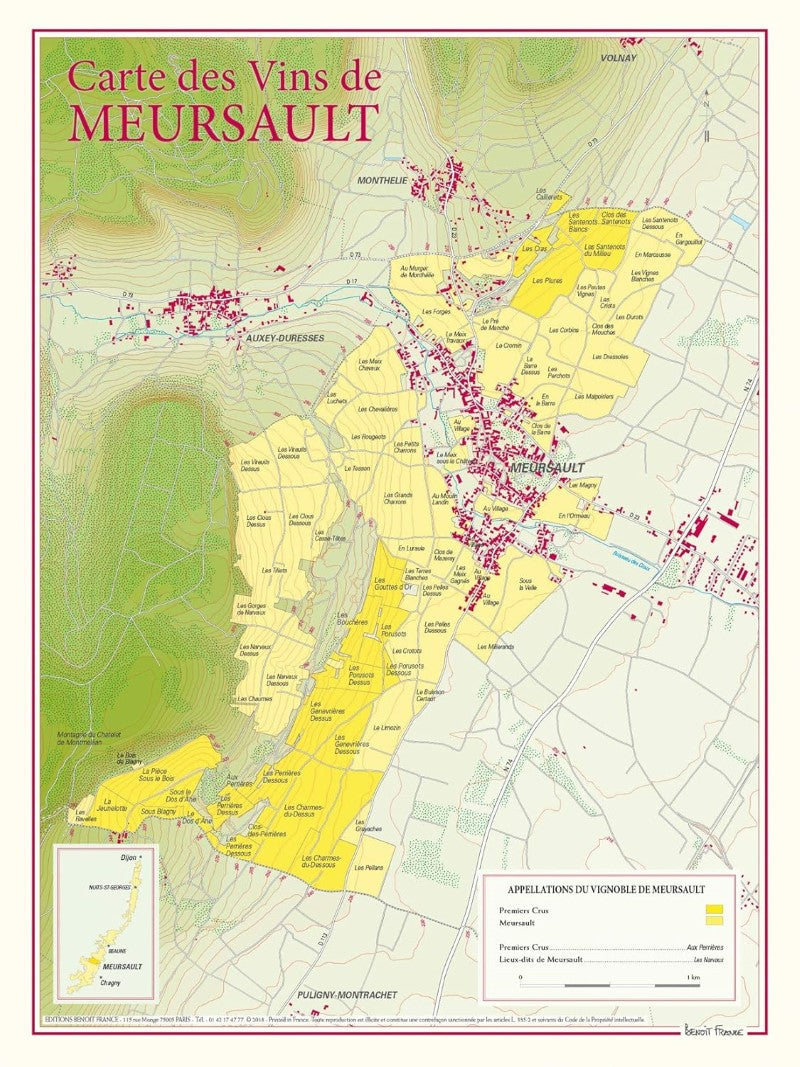 Meursault wine poster