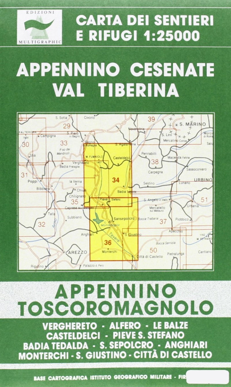 Appennino Cesenate Val Tiberina - Topographic Hiking Sheet 34/36