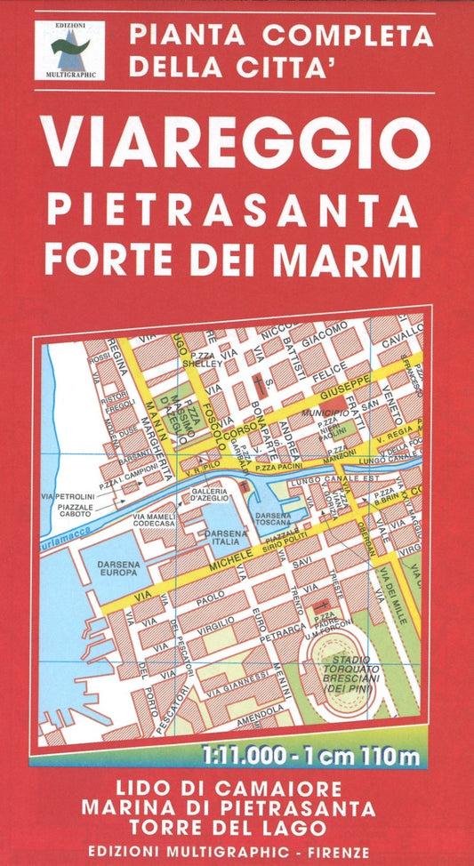 Viareggio Pianta Completa della Citta : Pietrasanta, Forte dei Marmi