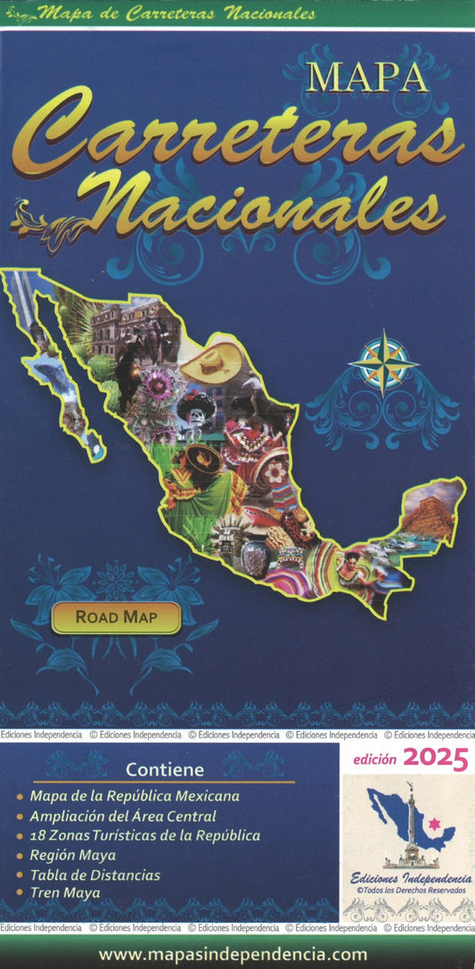 Mexico Road Map (Mapa Carreteras Nacionales) 2025 Edition