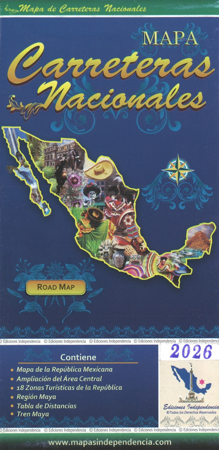 Mexico Road Map (Mapa Carreteras Nacionales) 2026 Edition