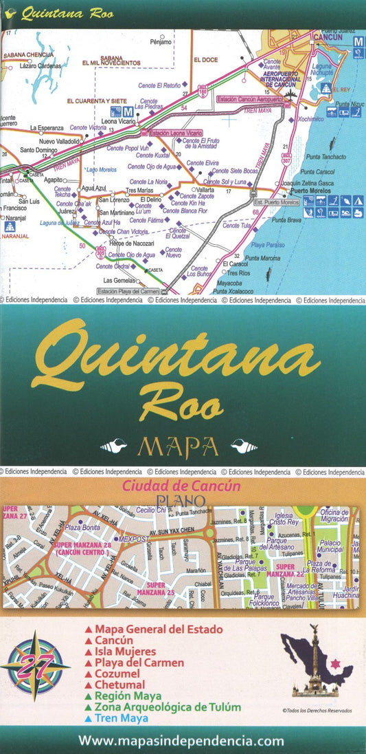 Quintana Roo mapa : ciudad de Cancun plano