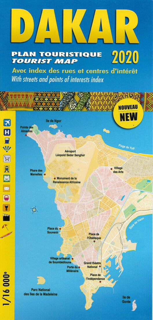 Dakar : plan touristique : 1/16 000 : Avec index des rues et centres d'intérêt = Dakar : tourist map : 1/16 000 : With streets and points of interests index