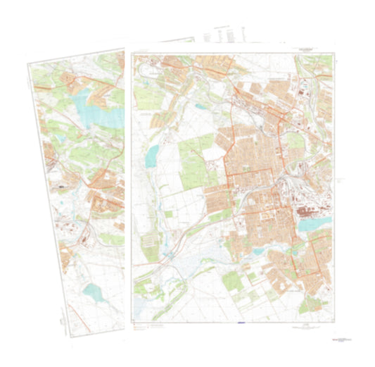 Enakievo (Ukraine) 2-Sheet Set - Soviet Military City Plans