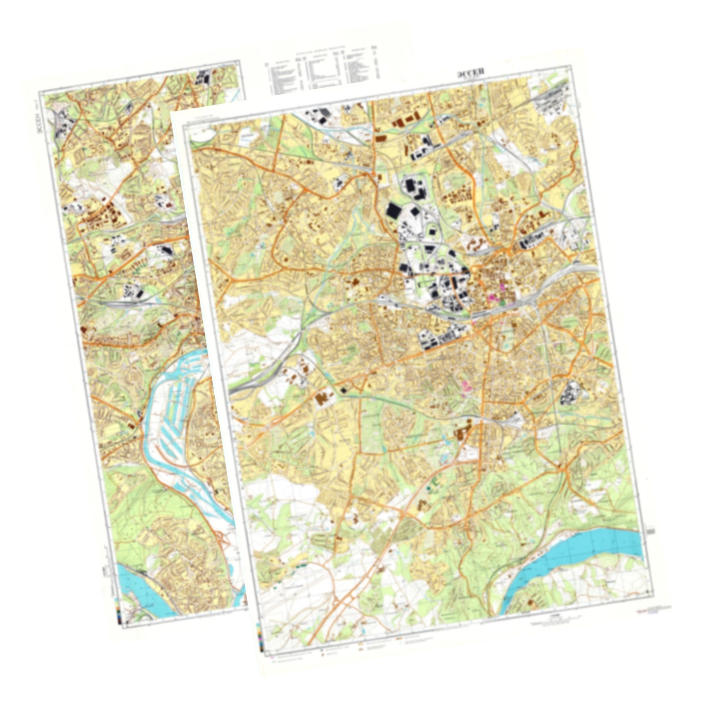 Essen (Germany) 2-Sheet Set - Soviet Military City Plans