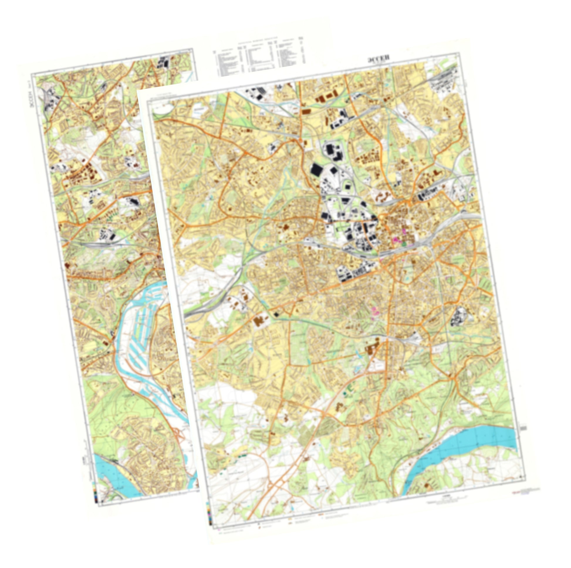 Essen (Germany) 2-Sheet Set - Soviet Military City Plans